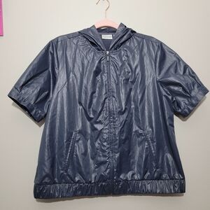 CHICO’S ZENERGY Blue Carley Crinkle Zip-up Jacket